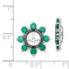 Lex & Lu Sterling Silver Created Emerald & Blk Sapphire Earrings Jacket LAL113258 - 4 - Lex & Lu