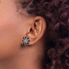 Lex & Lu Sterling Silver Created Sapphire & Blk Sapphire Earrings Jacket LAL113261 - 3 - Lex & Lu