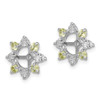 Lex & Lu Sterling Silver Diamond & Peridot Earrings Jacket LAL113263 - 2 - Lex & Lu