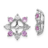 Lex & Lu Sterling Silver Diamond & Created Pink Sapphire Earrings Jacket LAL113272 - Lex & Lu