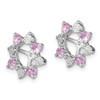 Lex & Lu Sterling Silver Diamond & Created Pink Sapphire Earrings Jacket LAL113272 - 2 - Lex & Lu