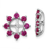 Lex & Lu Sterling Silver Created Ruby Earrings Jacket LAL113278 - Lex & Lu