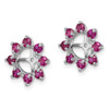 Lex & Lu Sterling Silver Created Ruby Earrings Jacket LAL113278 - 2 - Lex & Lu