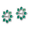 Lex & Lu Sterling Silver Created Emerald Earrings Jacket LAL113281 - 2 - Lex & Lu