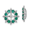 Lex & Lu Sterling Silver Diamond & Created Emerald Earrings Jacket LAL113295 - Lex & Lu