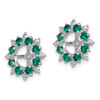 Lex & Lu Sterling Silver Diamond & Created Emerald Earrings Jacket LAL113295 - 2 - Lex & Lu