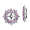 Lex & Lu Sterling Silver Diamond & Created Pink Sapphire Earrings Jacket LAL113297 - Lex & Lu