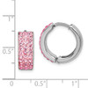 Lex & Lu Sterling Silver Pink Preciosa Crystal Small Hinged Hoop Earrings - 4 - Lex & Lu