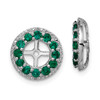 Lex & Lu Sterling Silver Diamond & Created Emerald Earrings Jacket LAL113321 - Lex & Lu