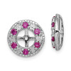 Lex & Lu Sterling Silver Created Ruby Earrings Jacket LAL113330 - Lex & Lu