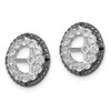 Lex & Lu Sterling Silver White Topaz & Black Sapphire Earrings Jacket LAL113337 - 2 - Lex & Lu