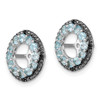 Lex & Lu Sterling Silver Swiss Blue Topaz & Blk Sapphire Earrings Jacket LAL113339 - 2 - Lex & Lu