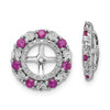 Lex & Lu Sterling Silver Created Ruby Earrings Jacket LAL113356 - Lex & Lu