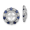 Lex & Lu Sterling Silver Created Sapphire Earrings Jacket LAL113362 - Lex & Lu