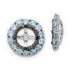 Lex & Lu Sterling Silver Swiss Blue Topaz & Blk Sapphire Earrings Jacket LAL113365 - Lex & Lu