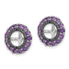 Lex & Lu Sterling Silver Amethyst & Black Sapphire Earrings Jacket LAL113366 - 2 - Lex & Lu