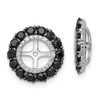 Lex & Lu Sterling Silver Diamond & Black Sapphire Earrings Jacket LAL113377 - Lex & Lu