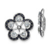 Lex & Lu Sterling Silver Aquamarine & Black Sapphire Earrings Jacket LAL113425 - Lex & Lu