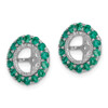 Lex & Lu Sterling Silver Diamond & Created Emerald Earrings Jacket LAL113442 - 2 - Lex & Lu