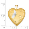 Lex & Lu 1/20 Gold Filled & Rhodium Butterfly 19mm Heart Locket - 4 - Lex & Lu