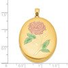 Lex & Lu 1/20 Gold Filled 34mm Enameled Flower Oval Locket - 4 - Lex & Lu