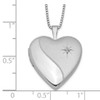 Lex & Lu Sterling Silver w/Rhodium 20mm Diamond Heart Locket - 4 - Lex & Lu