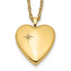 Lex & Lu 1/20 Gold Filled 20mm Diamond Heart Locket - Lex & Lu