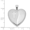 Lex & Lu Sterling Silver w/Rhodium 24mm w/Cross Design Heart Locket - 4 - Lex & Lu