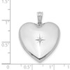 Lex & Lu Sterling Silver w/Rhodium 24mm w/Diamond Star Design Heart Locket - 4 - Lex & Lu