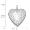 Lex & Lu Sterling Silver w/Rhodium 20mm Floral Border Heart Locket LAL113503 - 4 - Lex & Lu