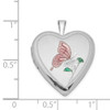 Lex & Lu Sterling Silver w/Rhodium 20mm Enameled Butterfly Heart Locket - 4 - Lex & Lu