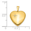 Lex & Lu Gold Plated Sterling Silver & Diamond 16mm Heart Locket - 4 - Lex & Lu