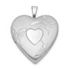 Lex & Lu Sterling Silver w/Rhodium 20mm D/C Butterflies Heart Locket - Lex & Lu