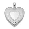 Lex & Lu Sterling Silver w/Rhodium 24mm D/C Heart Locket - Lex & Lu
