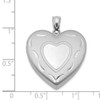 Lex & Lu Sterling Silver w/Rhodium 24mm D/C Heart Locket - 4 - Lex & Lu