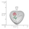 Lex & Lu Sterling Silver w/Rhodium 16mm Enameled & D/C Love Heart Locket - 4 - Lex & Lu