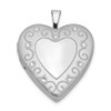 Lex & Lu Sterling Silver w/Rhodium 20mm D/C Heart Locket LAL113541 - Lex & Lu