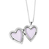 Lex & Lu Sterling Silver w/Rhodium Cross & Flowers Heart Locket Necklace Set - 2 - Lex & Lu