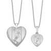 Lex & Lu Sterling Silver w/Rhodium & Satin Butterfly Heart Locket Necklace Set LAL113551 - Lex & Lu