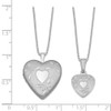 Lex & Lu Sterling Silver w/Rhodium Satin Butterfly Heart Locket Necklace Set - 2 - Lex & Lu