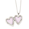 Lex & Lu Sterling Silver w/Rhodium Diamond Heart Locket Necklace Set LAL113560 - 2 - Lex & Lu