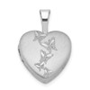 Lex & Lu Sterling Silver w/Rhodium Butterflies 12mm Heart Locket - Lex & Lu