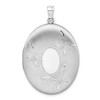 Lex & Lu Sterling Silver w/Rhodium 3 Butterflies 34mm Oval Locket - Lex & Lu