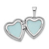 Lex & Lu Sterling Silver w/Rhodium Cross w/Enamel Flowers 12mm Heart Locket - 5 - Lex & Lu