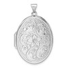 Lex & Lu Sterling Silver w/Rhodium Oval Locket LAL113609 - Lex & Lu