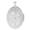 Lex & Lu Sterling Silver w/Rhodium Oval Locket LAL113609 - 3 - Lex & Lu