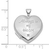 Lex & Lu Sterling Silver w/Rhodium Heart w/Diamond Locket - 4 - Lex & Lu