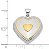 Lex & Lu Sterling Silver w/Rhodium w/Gold-plate 21mm Heart Locket LAL113612 - 5 - Lex & Lu