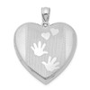 Lex & Lu Sterling Silver w/Rhodium Handprints Heart Locket - Lex & Lu