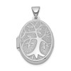 Lex & Lu Sterling Silver w/Rhodium 21x16mm Oval Tree Locket - Lex & Lu